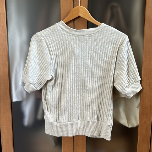 Project Social T  Como Button Front Fitted Sweater Rib Tee - Ash - Picture 5 of 5